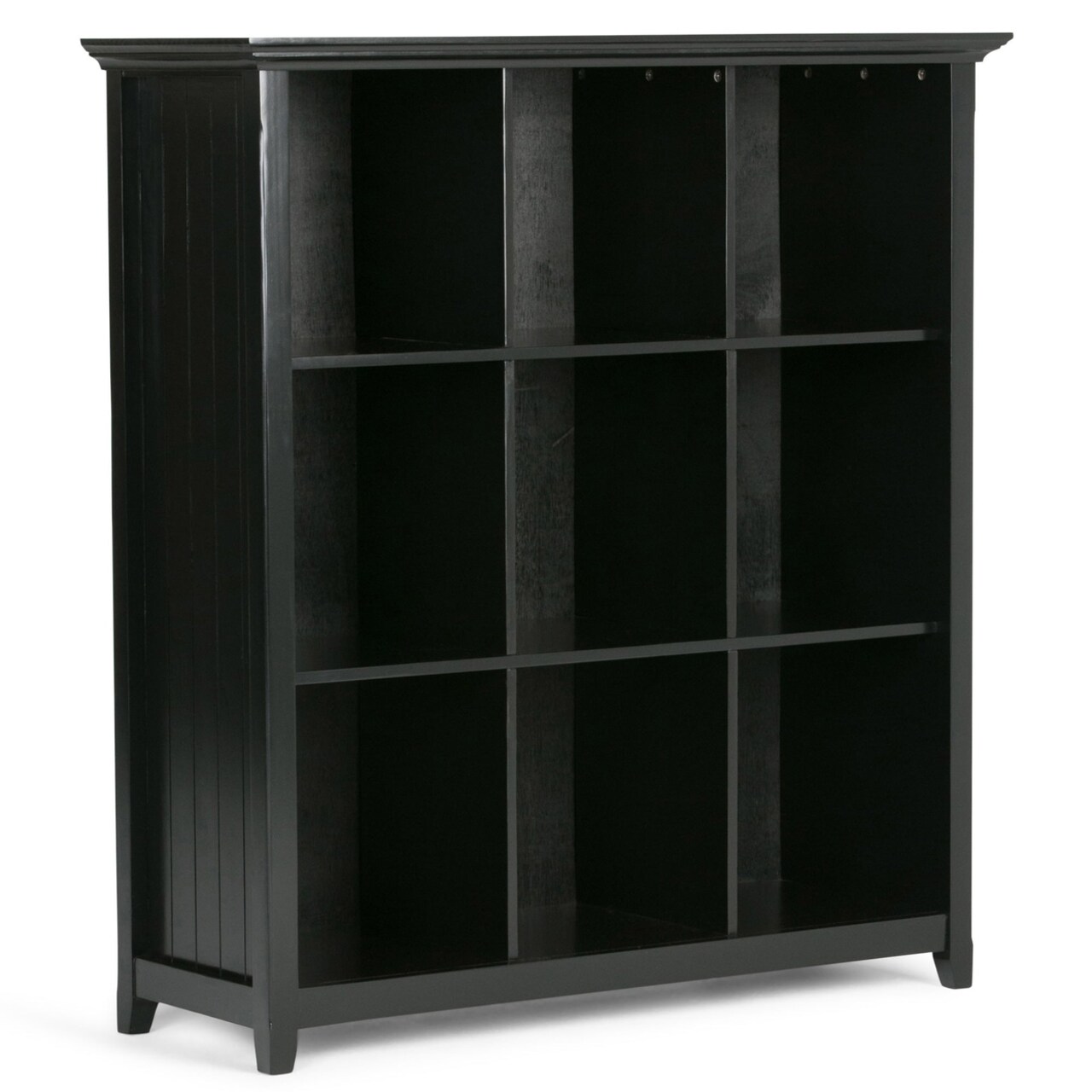 Simpli Home Acadian Solid Wood 48" X 44" 9 Cube Bookcase Storage Unit, 9 Shelves